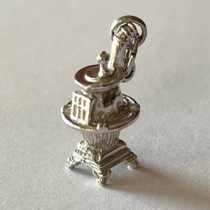 Vintage, pot belly stove furnace sterling silver charm
